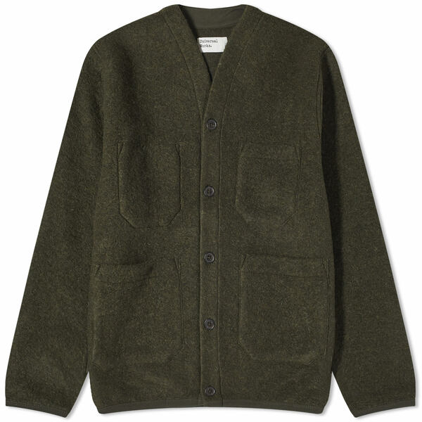 ˥С  ǥ  Universal Works Wool Fleece Cardigan - END. Exclusive Green