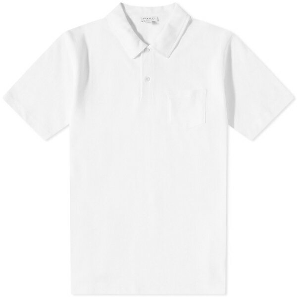 サンスペル メンズ ポロシャツ トップス Sunspel Riviera Polo White