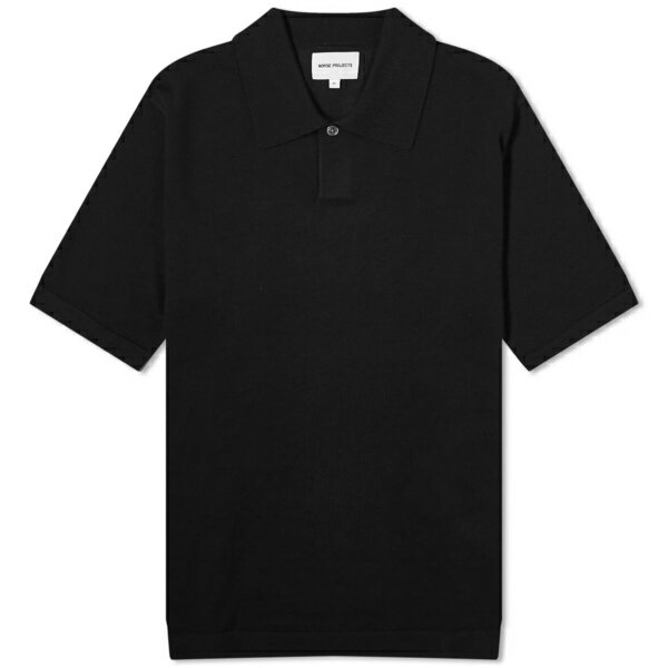 m[XvWFNg Y |Vc gbvX Norse Projects Jon Tech Merino Polo Shirt Black