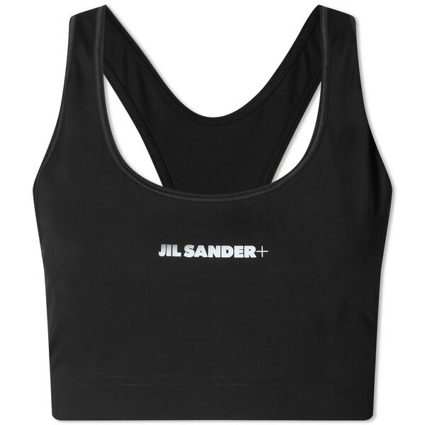 ジル・サンダー レディース カットソー トップス Jil Sander Plus Cropped Bralet Top With Logo Black