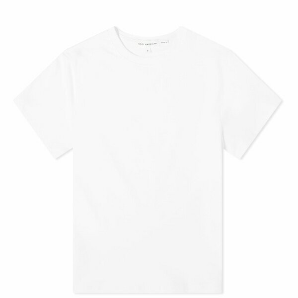 グッドアメリカン レディース シャツ トップス Good American Cropped Baby T-Shirt White