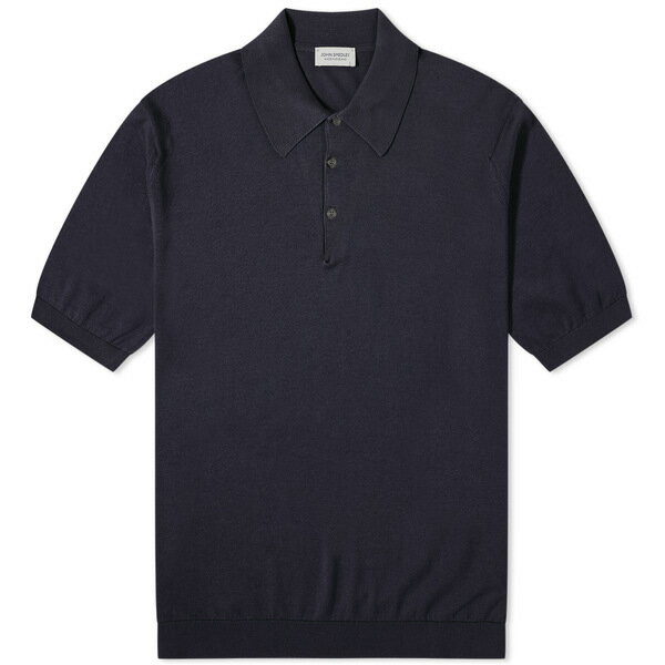 WXh[ Y |Vc gbvX John Smedley ISIS Heritage Knit Polo Blue