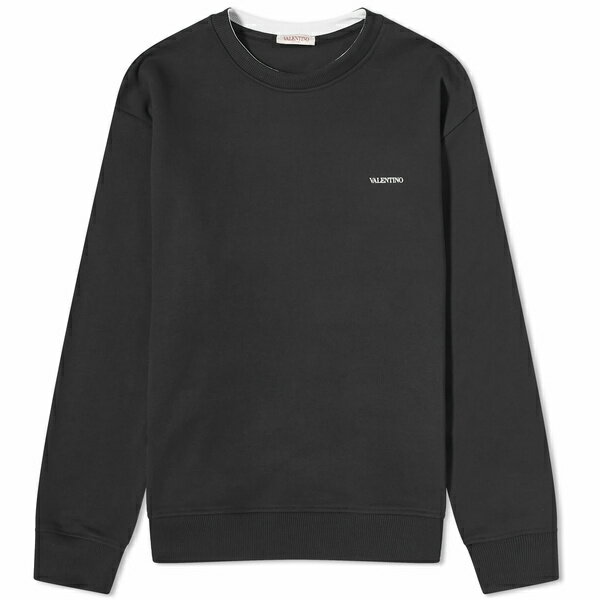 ヴァレンティノ メンズ パーカー・スウェットシャツ アウター Valentino Logo Crew Sweat Black