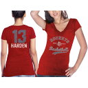 マジェスティックスレッズ レディース Tシャツ トップス James Harden Houston Rockets Majestic Threads Women 039 s Name Number TriBlend TShirt Red