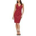 ゲス レディース ワンピース トップス Women's Open-Back Lace Sheath Dress Wine Multi