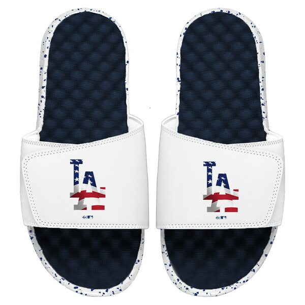 アイスライド メンズ サンダル シューズ Los Angeles Dodgers ISlide Americana Slide Sandals White/Navy