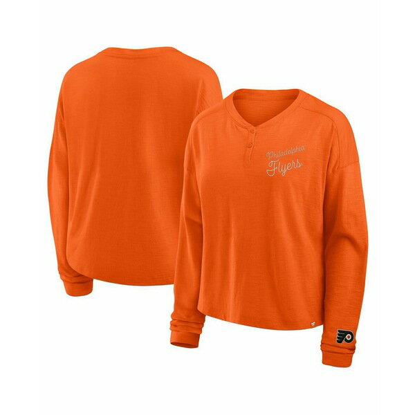 ファナティクス レディース カットソー トップス Women's Orange Philadelphia Flyers Oversized All O..