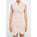 エンドレスローズ レディース ワンピース トップス Women's Check Tweed Mini Dress Pink