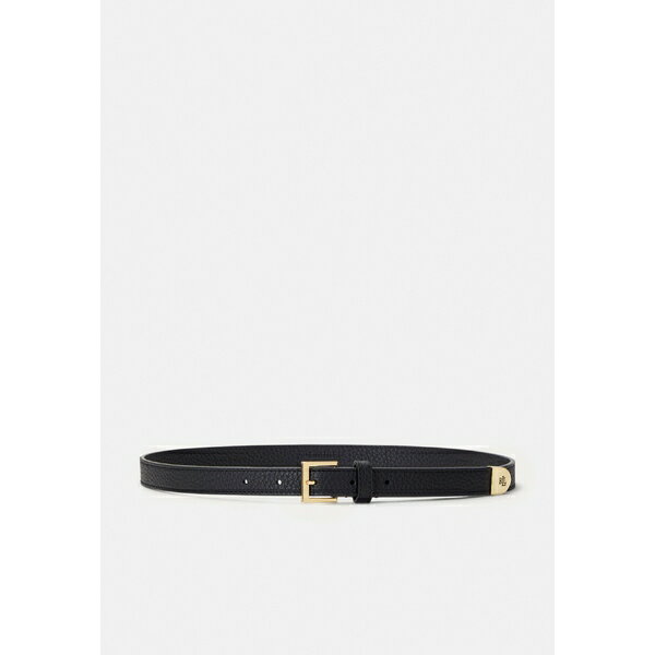 ラルフローレン ラルフローレン レディース ベルト アクセサリー PEBBLED LEATHER SKINNY BELT - Belt - black