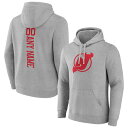 ファナティクス メンズ パーカー・スウェットシャツ アウター New Jersey Devils Fanatics Branded Personalized Name & Number Pullover Hoodie Heather Gray