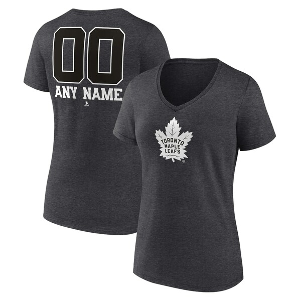 t@ieBNX fB[X TVc gbvX Toronto Maple Leafs Fanatics Branded Women's Monochrome Personalized Name & Number VNeck TShirt Charcoal