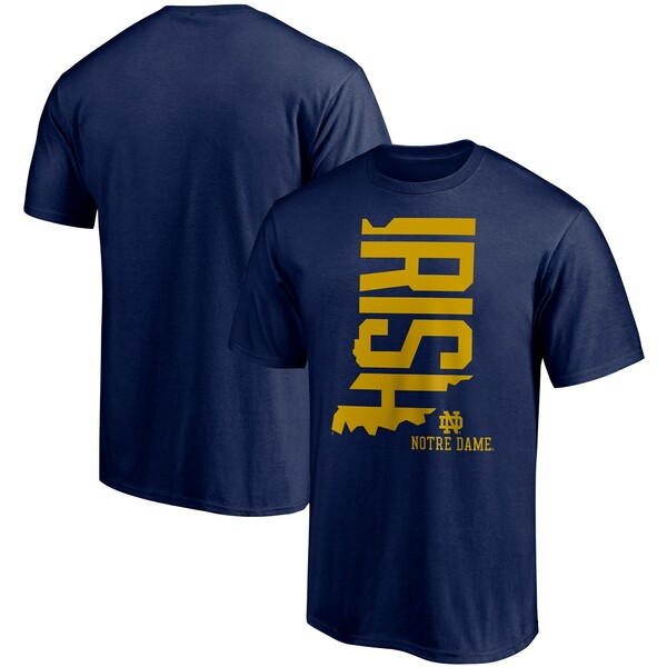 ファナティクス メンズ Tシャツ トップス Notre Dame Fighting Irish Fanatics Branded Hometown TShirt Navy