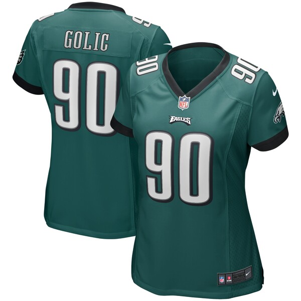 ナイキ レディース ユニフォーム トップス Mike Golic Philadelphia Eagles Nike Women's Game Retired Player Jersey Midnight Green