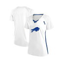 ファナティクス レディース Tシャツ トップス Women's White Buffalo Bills Plus Size Glitter Lace-Up V- Neck T-Shirt White(4)