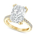 バッジェリーミシュカ レディース リング アクセサリー Certified Lab Grown Diamond Radiant Hidden Halo Enga...