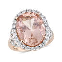 デルマール レディース リング アクセサリー Morganite (9-3/4 ct. t.w.) and Diamond (1-2/5 ct. t.w.) O...