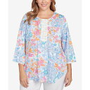 ルビーロード レディース カットソー トップス Plus Size Floral Puff Print Top Periwinkle Multi(4)