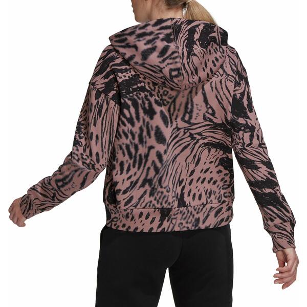 アディダス レディース パーカー・スウェットシャツ アウター adidas Women's Future Icons Animal Print Hoodie Wonder Oxide