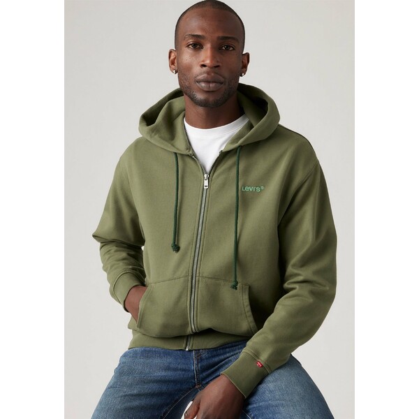 リーバイス メンズ パーカー・スウェットシャツ アウター AUTHENTIC FULL ZIP - Zip-up sweatshirt - moss olive garment dye