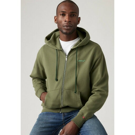 リーバイス メンズ パーカー・スウェットシャツ アウター AUTHENTIC FULL ZIP - Zip-up sweatshirt - moss olive garment dye リーバイス メンズ パーカー・スウェットシャツ アウター AUTHENTIC FULL ZIP - Zip-up sweatshirt - moss olive garment dye