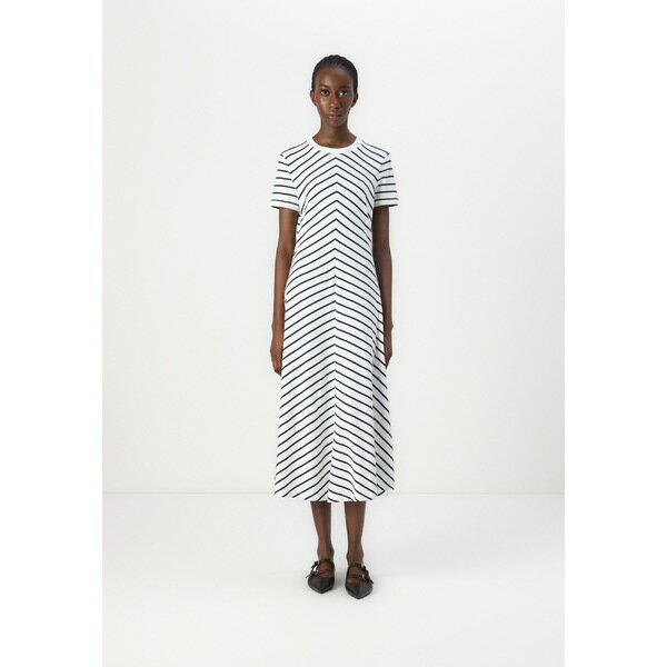 トミー ヒルフィガー レディース ワンピース トップス MODERN MIDI DRESS - Jersey dress - ecru/dark night navy