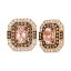  ǥ ԥ ꡼ Peach Morganite (2-5/8 ct. t.w.) & Diamond (1-5/8 ct. t.w.) Halo Stud Earrings in 14k Rose Gold No Color