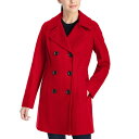 アンクライン レディース ジャケット＆ブルゾン アウター Women 039 s Double-Breasted Wool Blend Peacoat, Created for Macy 039 s Lychee Red