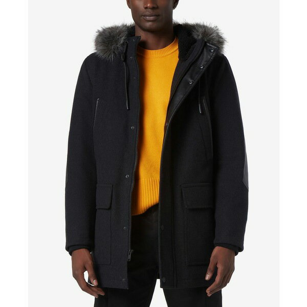 マークニューヨーク メンズ ジャケット＆ブルゾン アウター Men 039 s Dawson Hooded Parka with Faux-Leather Faux-Fur Trim Charcoal