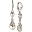 ジバンシー レディース ピアス＆イヤリング アクセサリー Pear-Shape Crystal Double Drop Earrings Silver