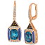  ǥ ԥ ꡼ Deep Sea Blue Topaz (4-1/2 ct. t.w.), Nude Diamonds (1/3 ct. t.w.) & Chocolate Diamonds (1/10 ct. t.w.) Drop Earrings in 14k Rose Gold No Color