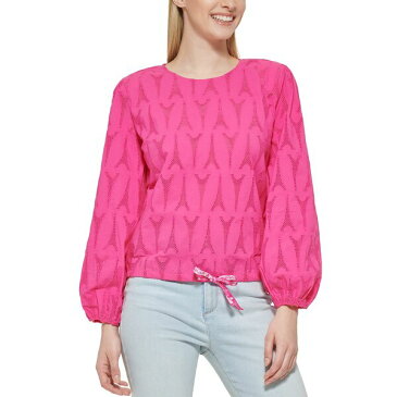 カールラガーフェルド レディース カットソー トップス Eiffel Eyelet Blouse Fuchsia Pink