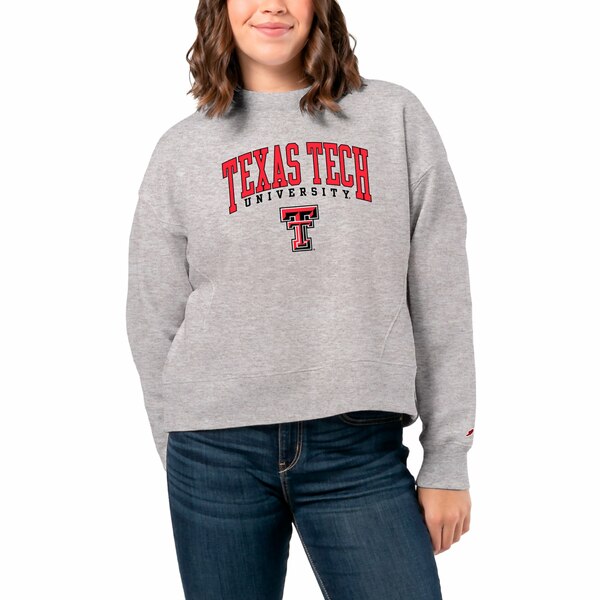 ꡼åȥ ǥ ѡåȥ  Texas Tech Red Raiders League Collegiate Wear Women's 1636 Boxy Pullover Sweatshirt Ash