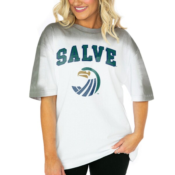 ǥ ǥ T ȥåץ Salve Regina Seahawks Gameday Couture Women's Interception Oversized TShirt White