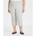 ジェイエムコレクション レディース カジュアルパンツ ボトムス Plus Size Tummy Control Pull-On Capri Pants, Created for Macy's Stone Wall