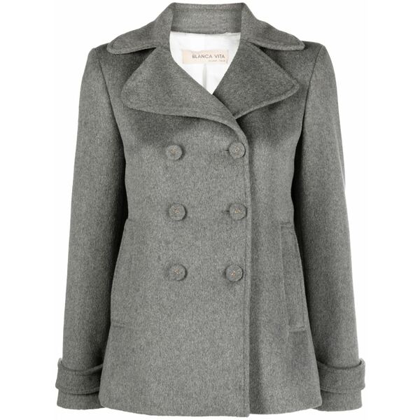 ブランカ ヴィータ レディース コート アウター Notched-lapels m£lange-effect peacoat Grey