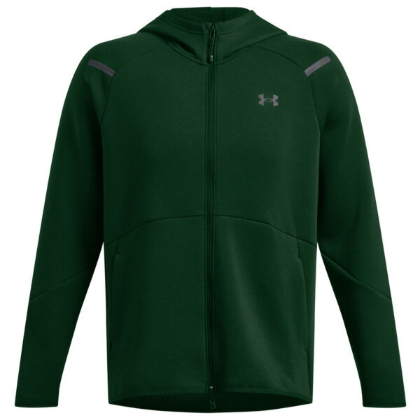 アンダーアーマー メンズ パーカー・スウェットシャツ アウター Under Armour Unstoppable Fleece Full-Zip Hoodie Forest Green/Black