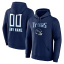 ファナティクス メンズ パーカー・スウェットシャツ アウター Tennessee Titans Fanatics Branded Personalized Name & Number Team Wordmark Pullover Hoodie Navy