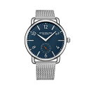 X^[O Y rv ANZT[ Men's Silver Tone Stainless Steel Bracelet Watch 42mm Blue