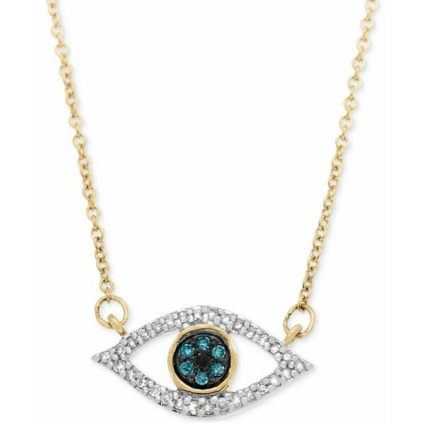 bvh fB[X lbNXE`[J[Ey_ggbv ANZT[ Diamond Evil-Eye Pendant Necklace (1/6 ct. t.w.) in 10K Yellow or White gold., Created for Macy's Yellow Gold