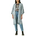 ラッキーブランド レディース カットソー トップス Women's Printed Tie-Waist Duster Blue Multi