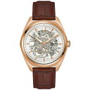 uo Y rv ANZT[ Men's Automatic Classic Surveyor Brown Leather Strap Watch 41mm Brown