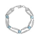 2028 fB[X uXbgEoOEANbg ANZT[ Crystal Silver-Tone Link Bracelet Blue