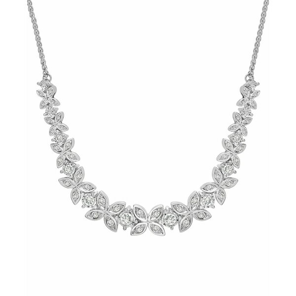 ラップド イン ラブ レディース ネックレス・チョーカー・ペンダントトップ アクセサリー Diamond Butterfly Statement Necklace (1 ct. t.w.) in Sterling Silver, 16-1/2