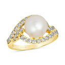 @ Y O ANZT[ Vanilla Pearl (9mm) & Nude Diamond (3/4 ct. t.w.) Statement Ring in 14k Gold Honey Gold