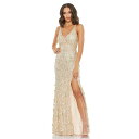 マックダガル レディース ワンピース トップス Women's Sequined Strappy Sleeveless Gown Nude silver