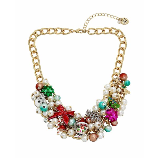 ベッツィジョンソン レディース ネックレス・チョーカー・ペンダントトップ アクセサリー Faux Stone Christmas Imitation Pearl Bib Necklace Multi