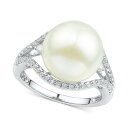 zm fB[X O ANZT[ Cultured White Ming Pearl (12mm) & Diamond (1/3 ct. t.w.) Ring in 14k Gold White Gold