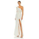 }bN_K fB[X s[X gbvX Women's Pearl Embellished Soft Tie One Shoulder Gown White