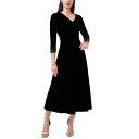 ミスク レディース ワンピース トップス V-Neck Beaded Midi Dress Black