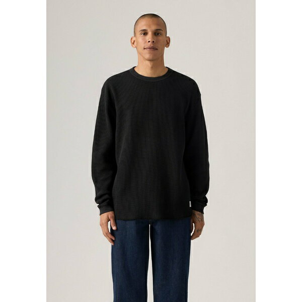 リーバイス メンズ ニット&セーター アウター THERMAL TEE - Jumper - mineral black garment dye mineral black